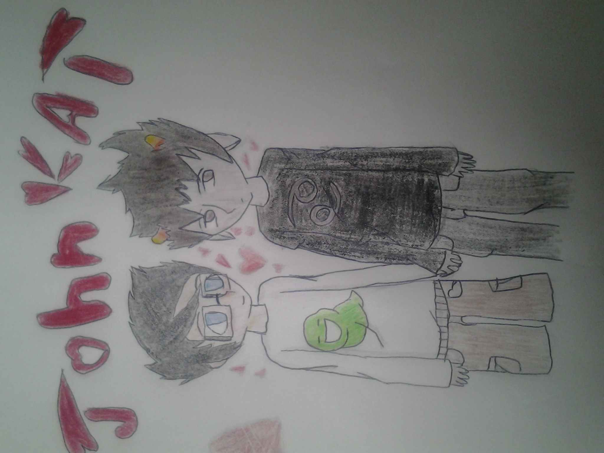 Fanart of Egbert and Karkat from Homestuck being shipped together
