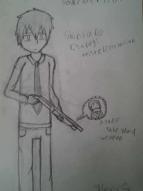 Fanart of Shintaro and Ayano from Kagepro based on the anime Soul Eater
