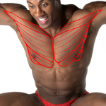 A preview of photos of a mostly naked person drawn over to indicate the pectoral muscles