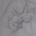 A preview of a traditional figure sketch focusing on the abs