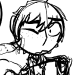 A preview of a sketch of my character Bailey Coleman with a tentacle dick pressed against the side of his face causing him to close one eye