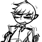 A preview of a sketch of my character Octavius trembling